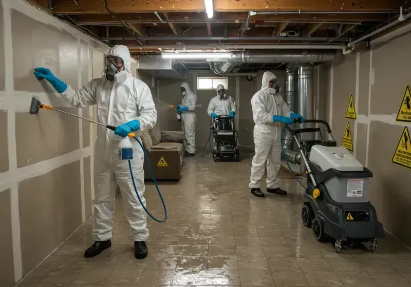 Basement Moisture Removal and Structural Drying process in Dumas, TX